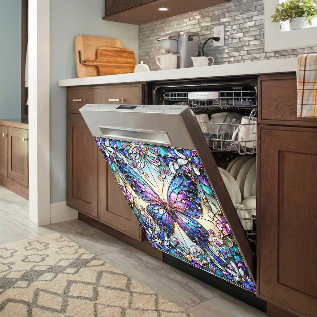 Butterfly Magnetic Dishwasher Cover Jewelwing Butterfly Garden