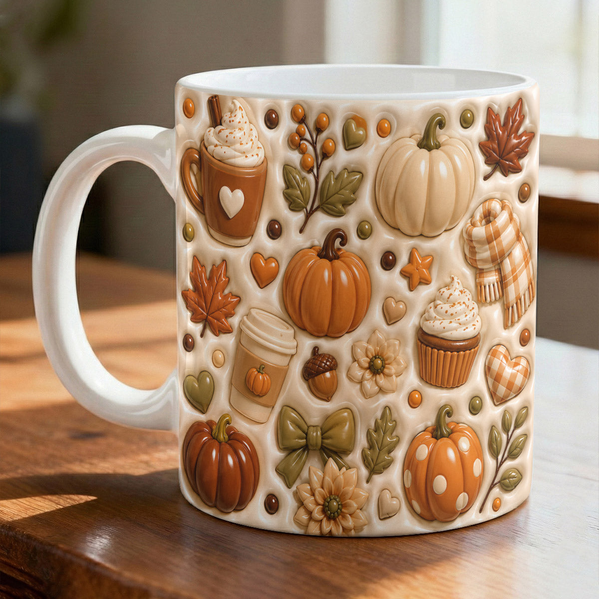 Cozy Fall Favorites Pumpkin Ceramic Mug