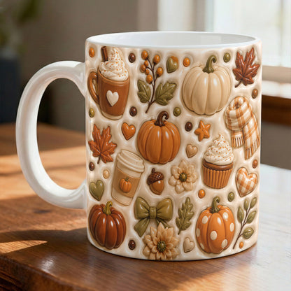 Cozy Fall Favorites Pumpkin Ceramic Mug