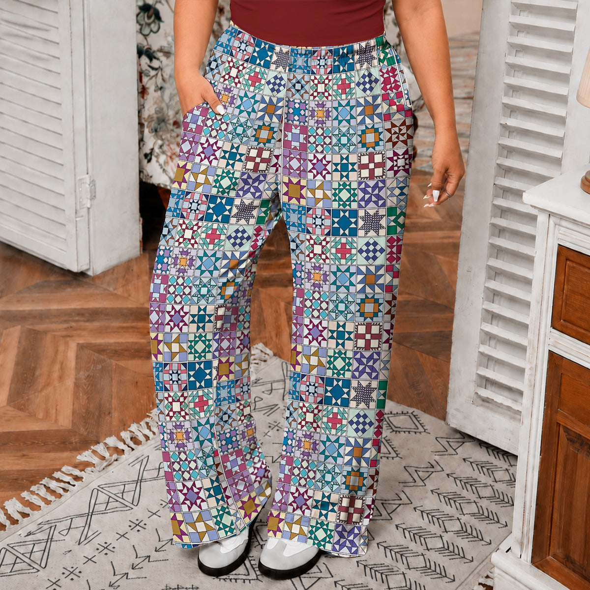 Sewing Lover Lounge Pants Traditional Quilt Blocks