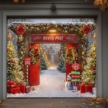 Christmas Garage Door Banner Decoration - Gateway to the North Pole Magic