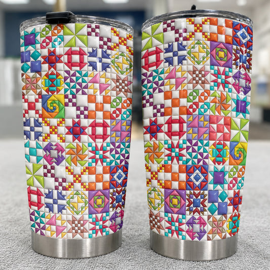 Sewing Lover 20 oz Tumbler Colorful Quilt Blocks