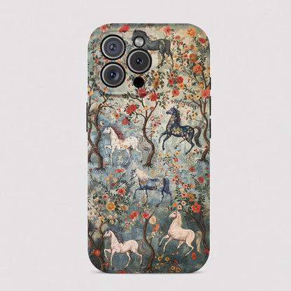 Horse Leather Phone Case Mystical Steeds