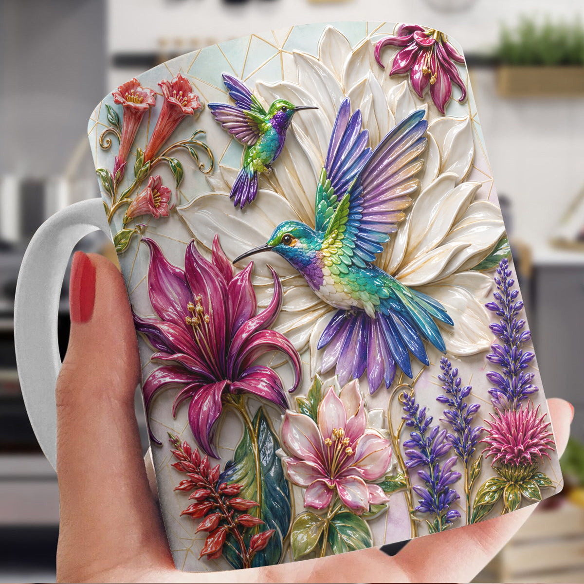 Hummingbird Ceramic Mug Hummingbird Garden Bloom Harmony