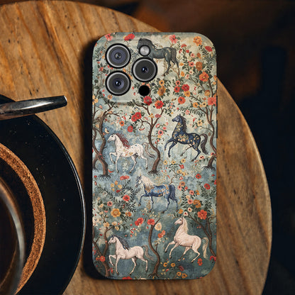 Horse Leather Phone Case Mystical Steeds
