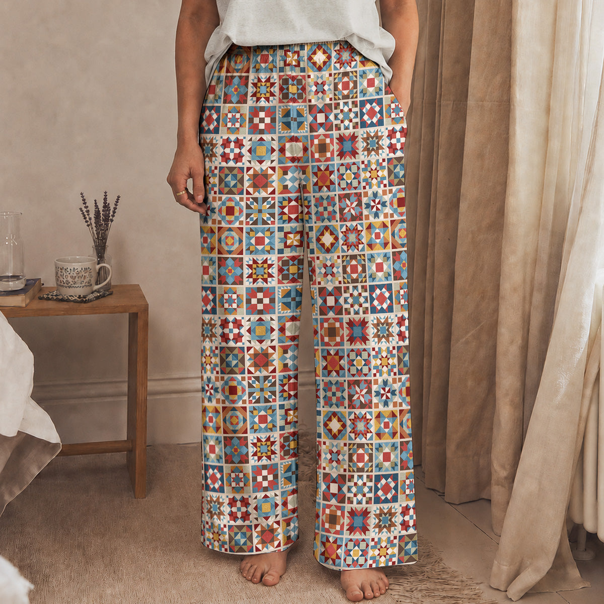 Sewing Lover Lounge Pants Chromatic Quilt Grid