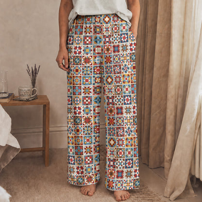 Sewing Lover Lounge Pants Chromatic Quilt Grid