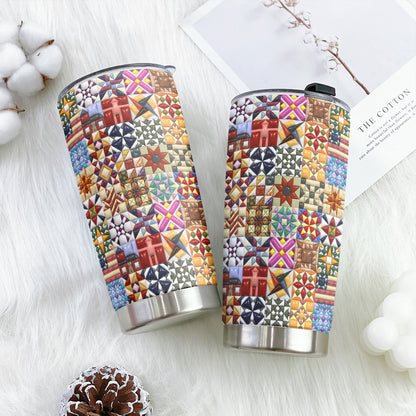 Sewing Lover 20 oz Tumbler Quilt Blocks