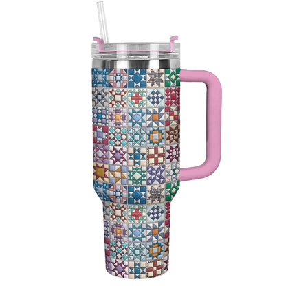 Sewing Lover 40 oz Tumbler Traditional Quilt Blocks