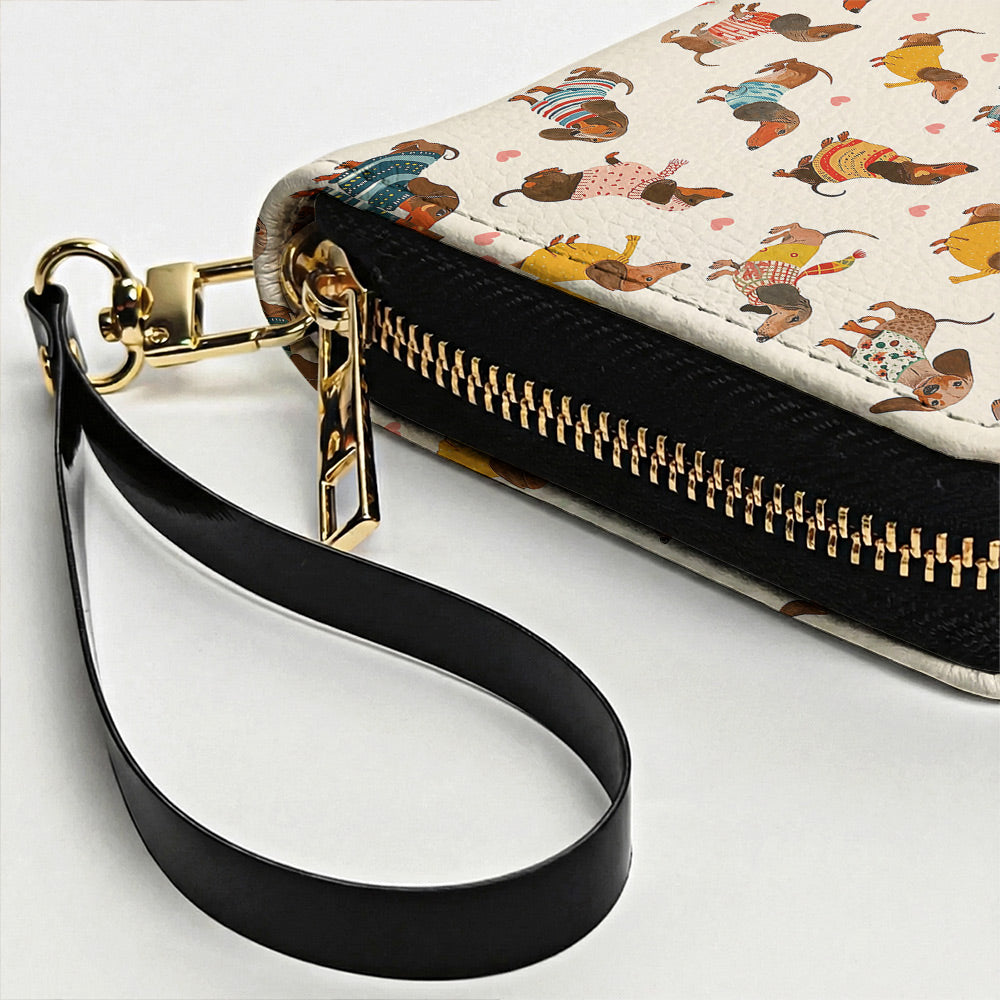 Dachshund Leather Wallet Playful Fashion Wieners