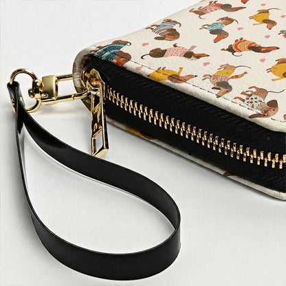 Dachshund Leather Wallet Playful Fashion Wieners