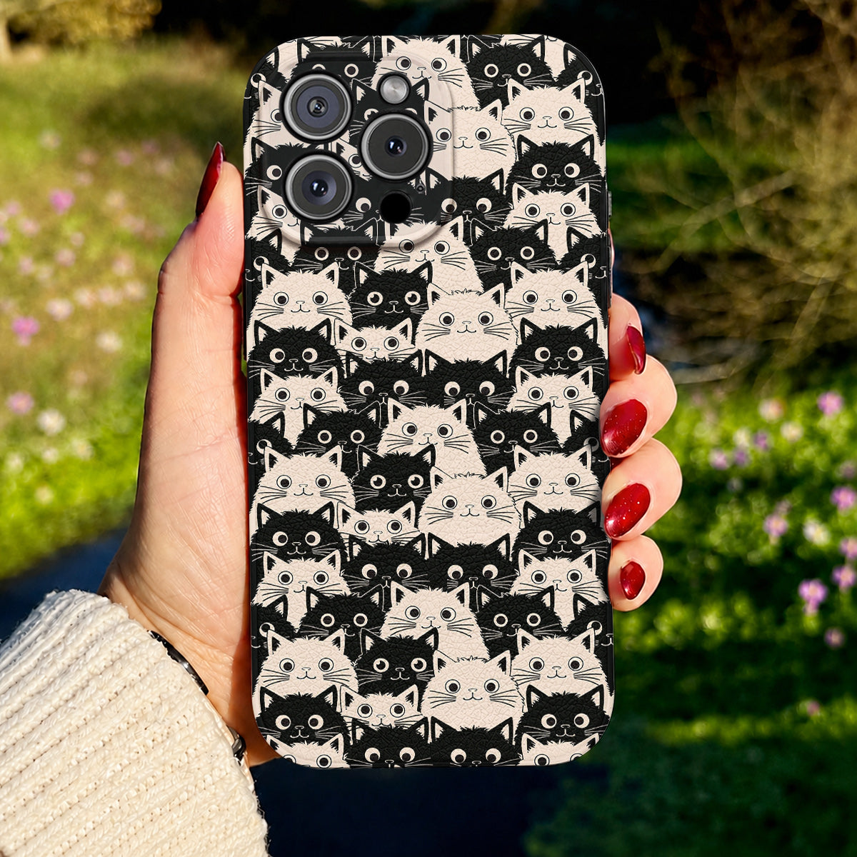 Cat Leather Phone Case Cute Fat Cats