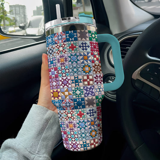 Sewing Lover 40 oz Tumbler Traditional Quilt Blocks