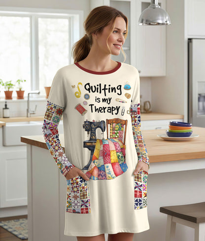 Sewing Lover Long Sleeve Tunic Quilting Is My Therapy