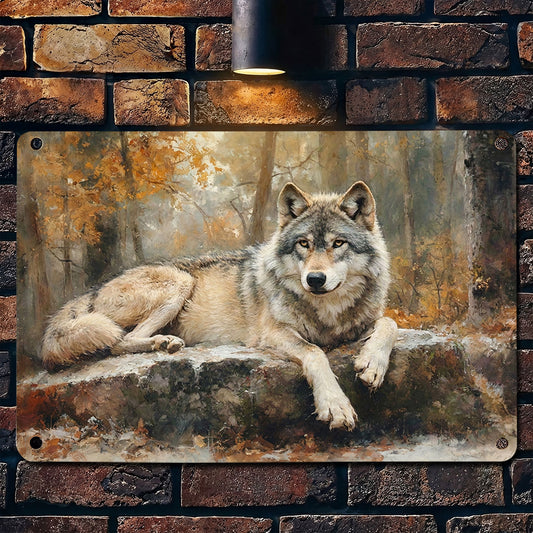 Wolf Metal Sign Spirit of the Wild