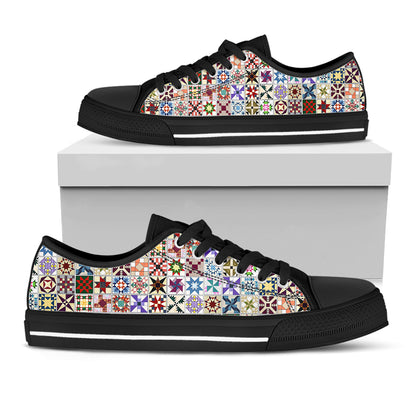 Sewing Lovers Women's Low Top Shoes Classic American Quilt Blocks