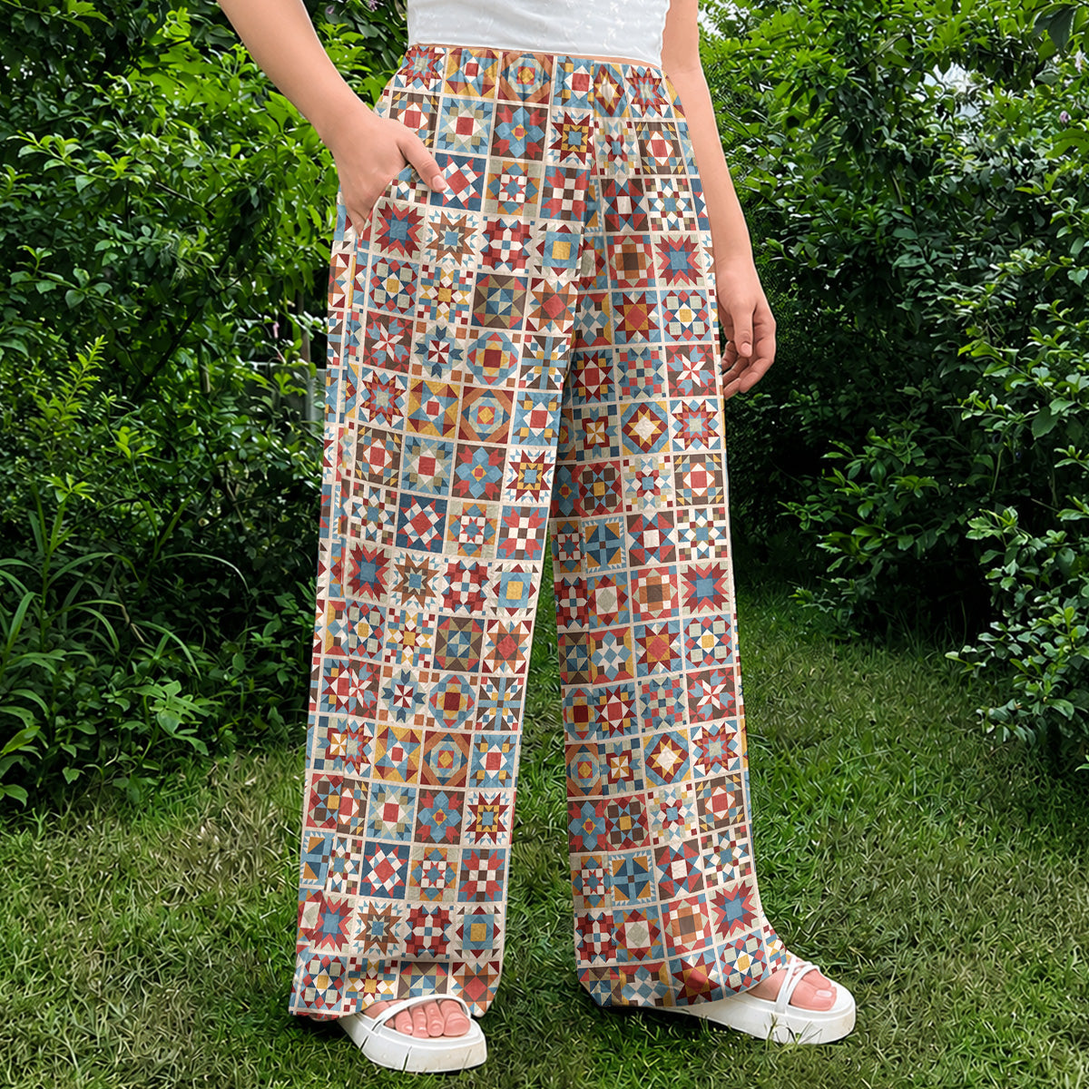 Sewing Lover Lounge Pants Chromatic Quilt Grid