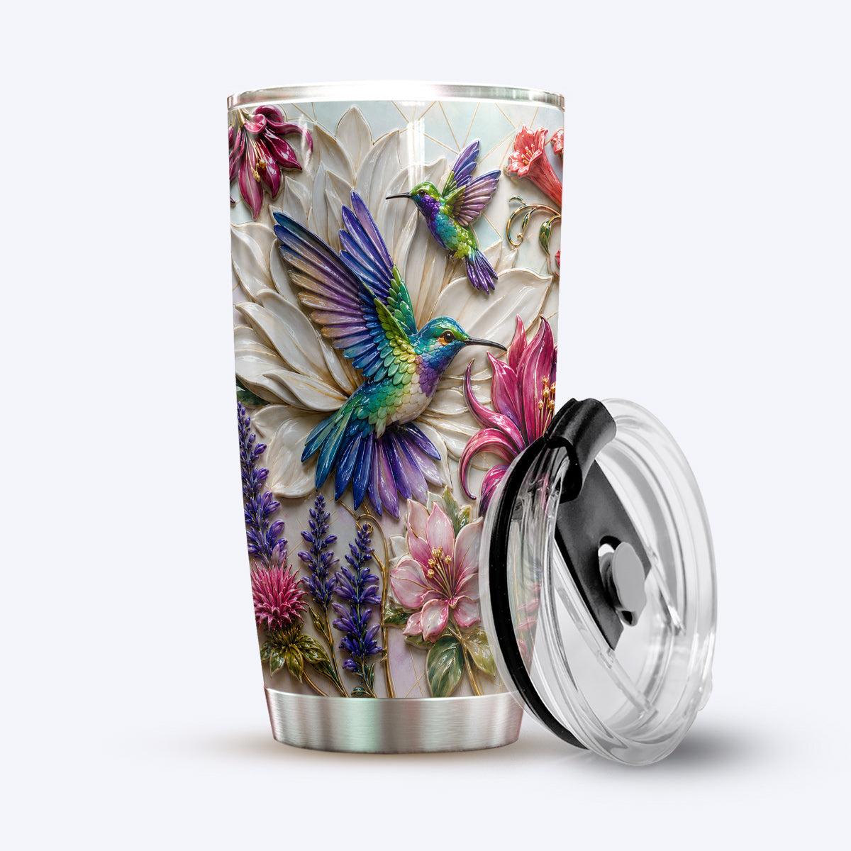 Hummingbird 20 oz Tumbler Hummingbird Garden Bloom Harmony