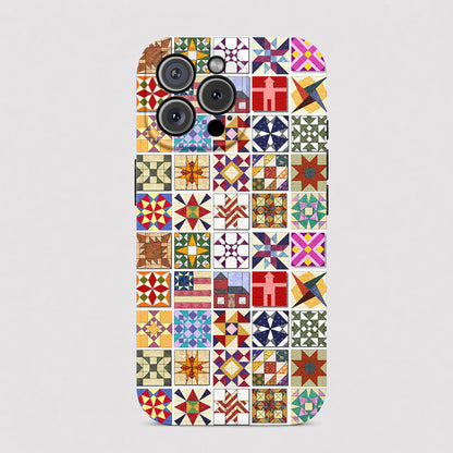 Sewing Lover Leather Phone Case Quilt Blocks