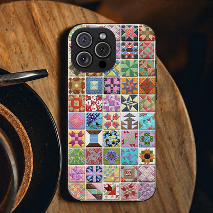 Sewing Lover Phone Case Patchwork Quilt Blocks Garden
