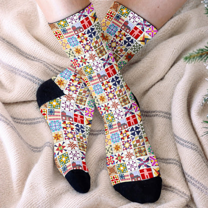 Sewing Lover Crew Socks Quilt Blocks