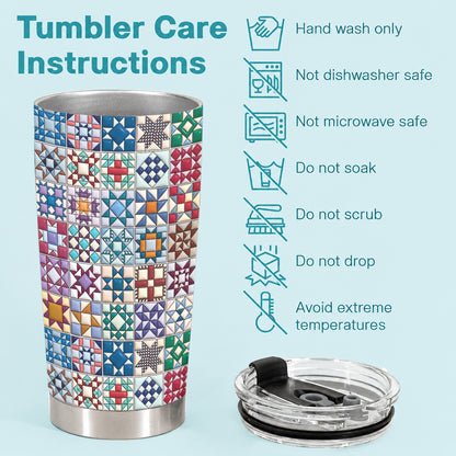 Sewing Lover 20 oz Tumbler Traditional Quilt Blocks