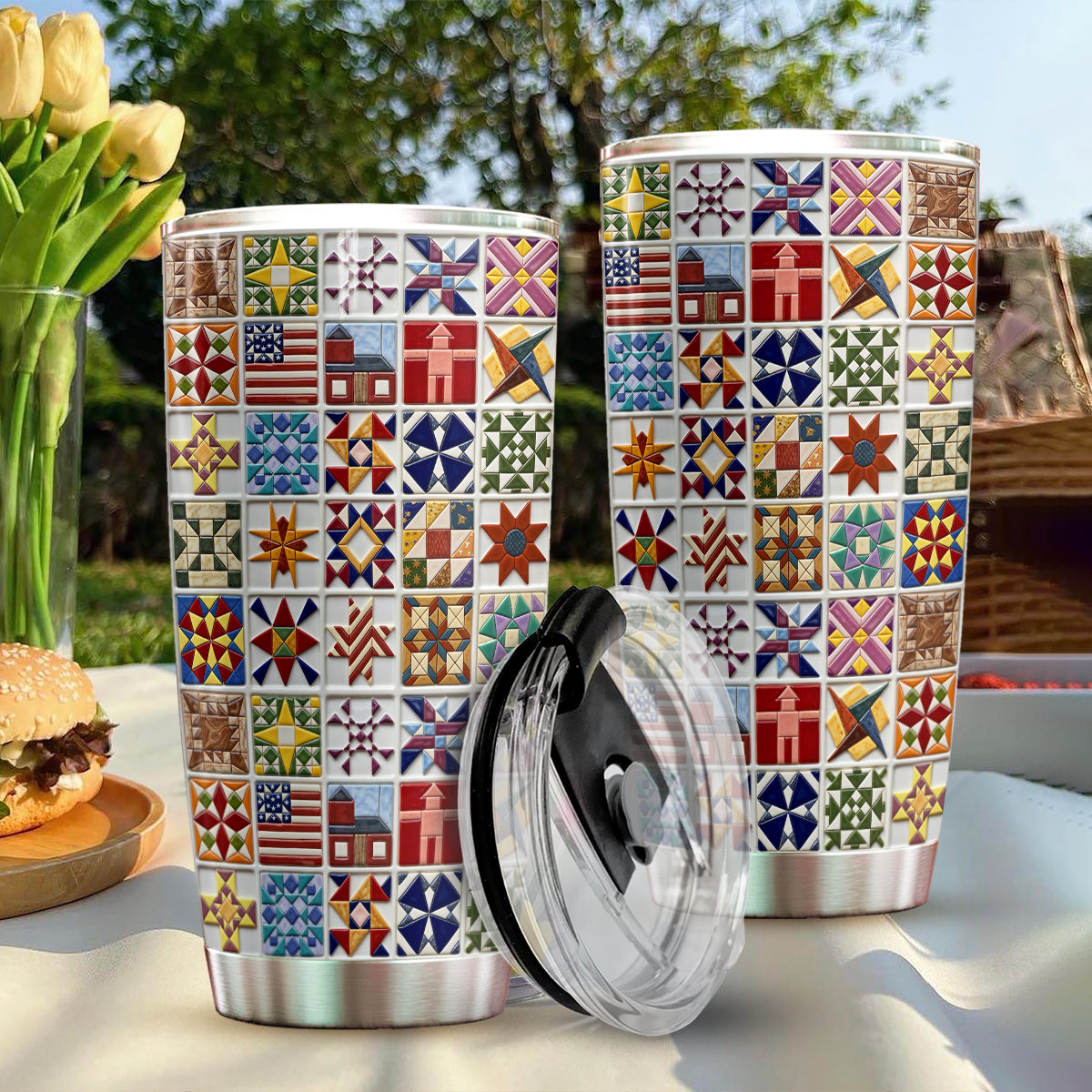 Sewing Lover 20 oz Tumbler Vintage Quilt Blocks