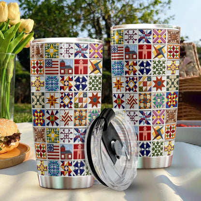 Sewing Lover 20 oz Tumbler Vintage Quilt Blocks