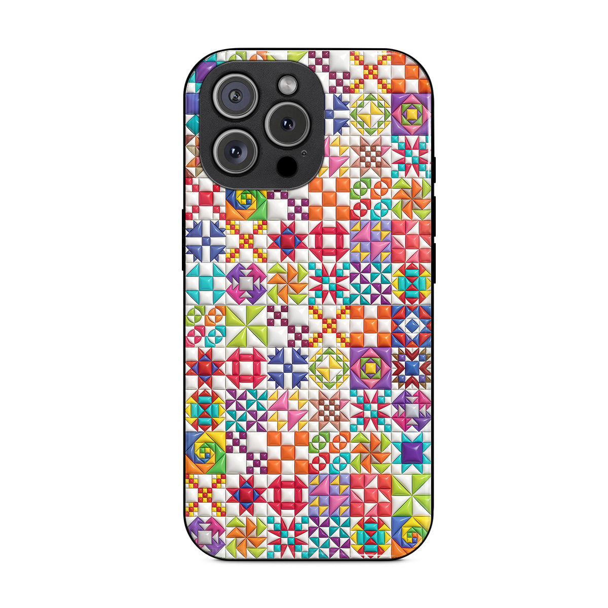 Sewing Lover Phone Case Colorful Quilt Blocks