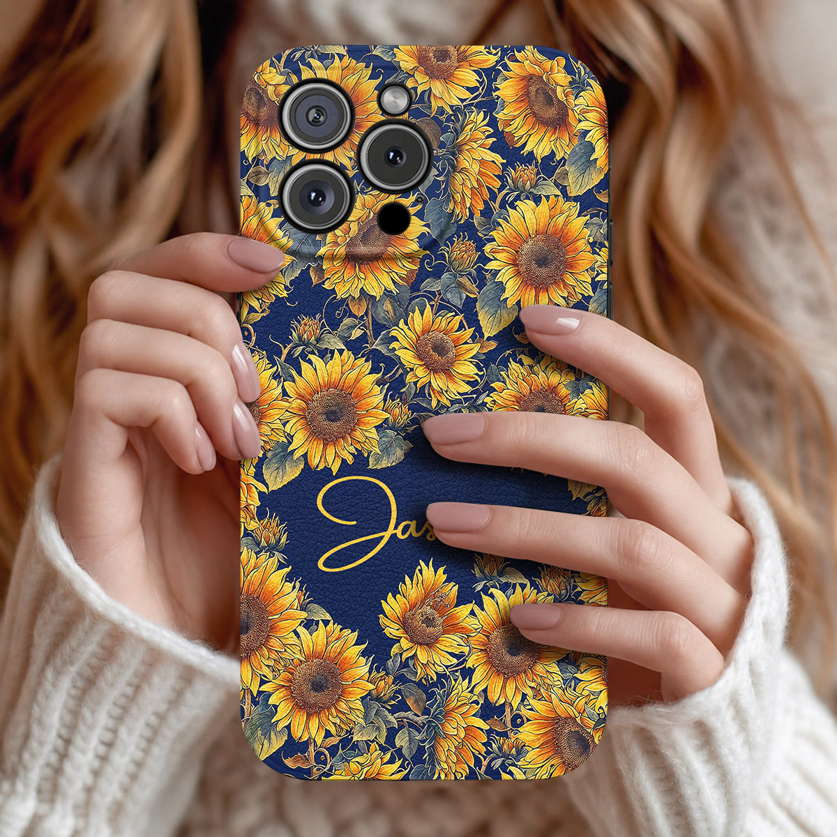 Sunflower Leather Phone Case Personalized Gorgeous Flowers