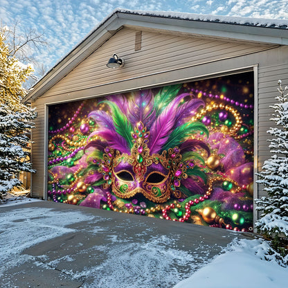 Mardi Gras Garage Door Banner Decoration - Crown of Carnival