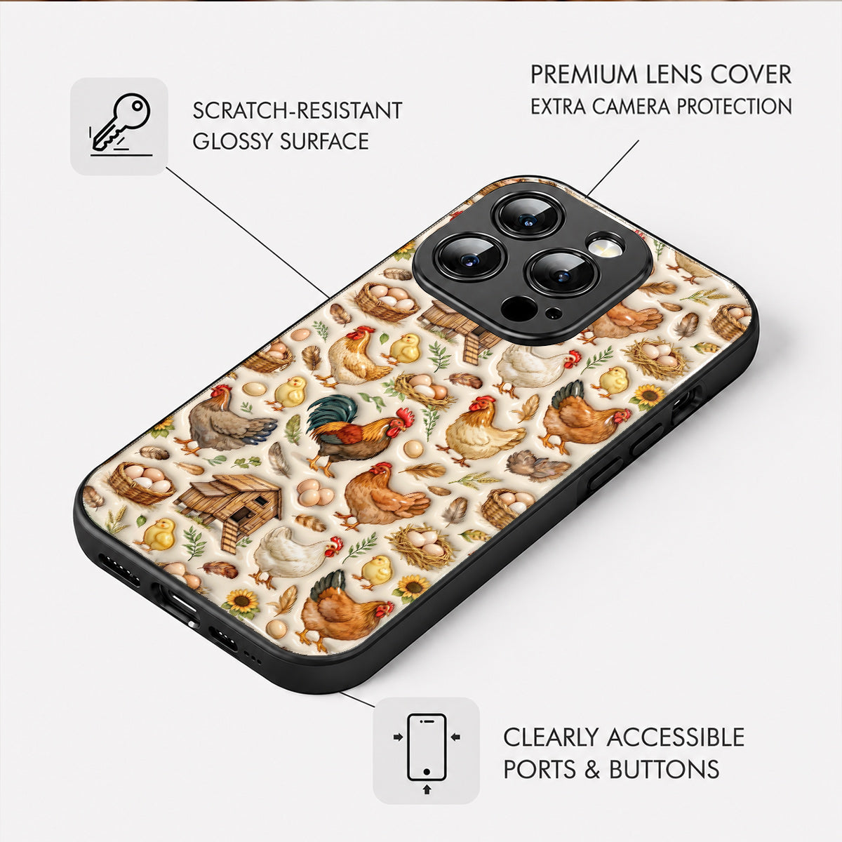 Chicken Phone Case Farmhouse Chicken Harvest