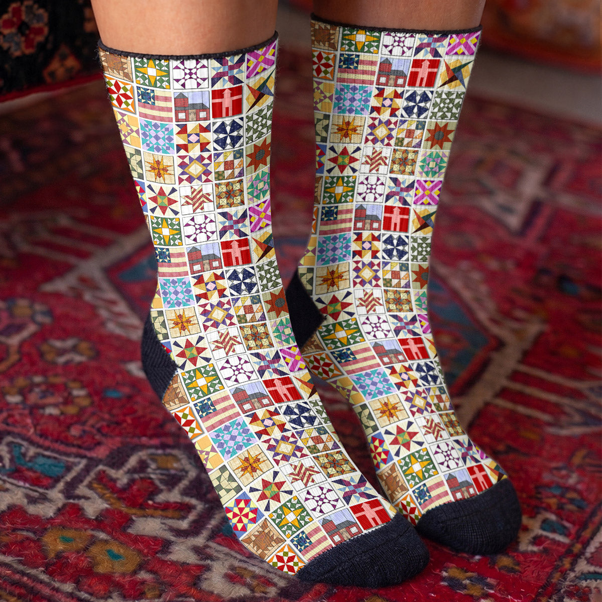 Sewing Lover Crew Socks Quilt Blocks