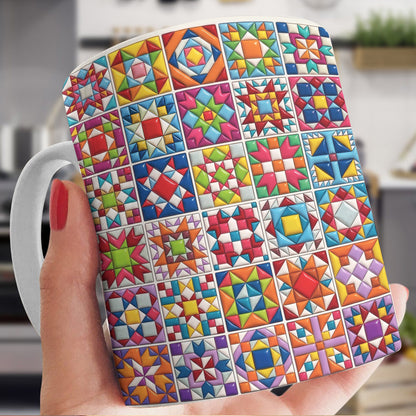 Sewing Lover 11Oz Mug Geometric Quilt Garden
