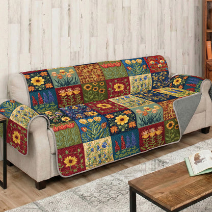 Rustic Bloom Quilted Sofa Cover