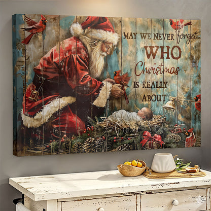Christmas Wooden-Framed Canvas Wall Art Who Christmas Is Really About
