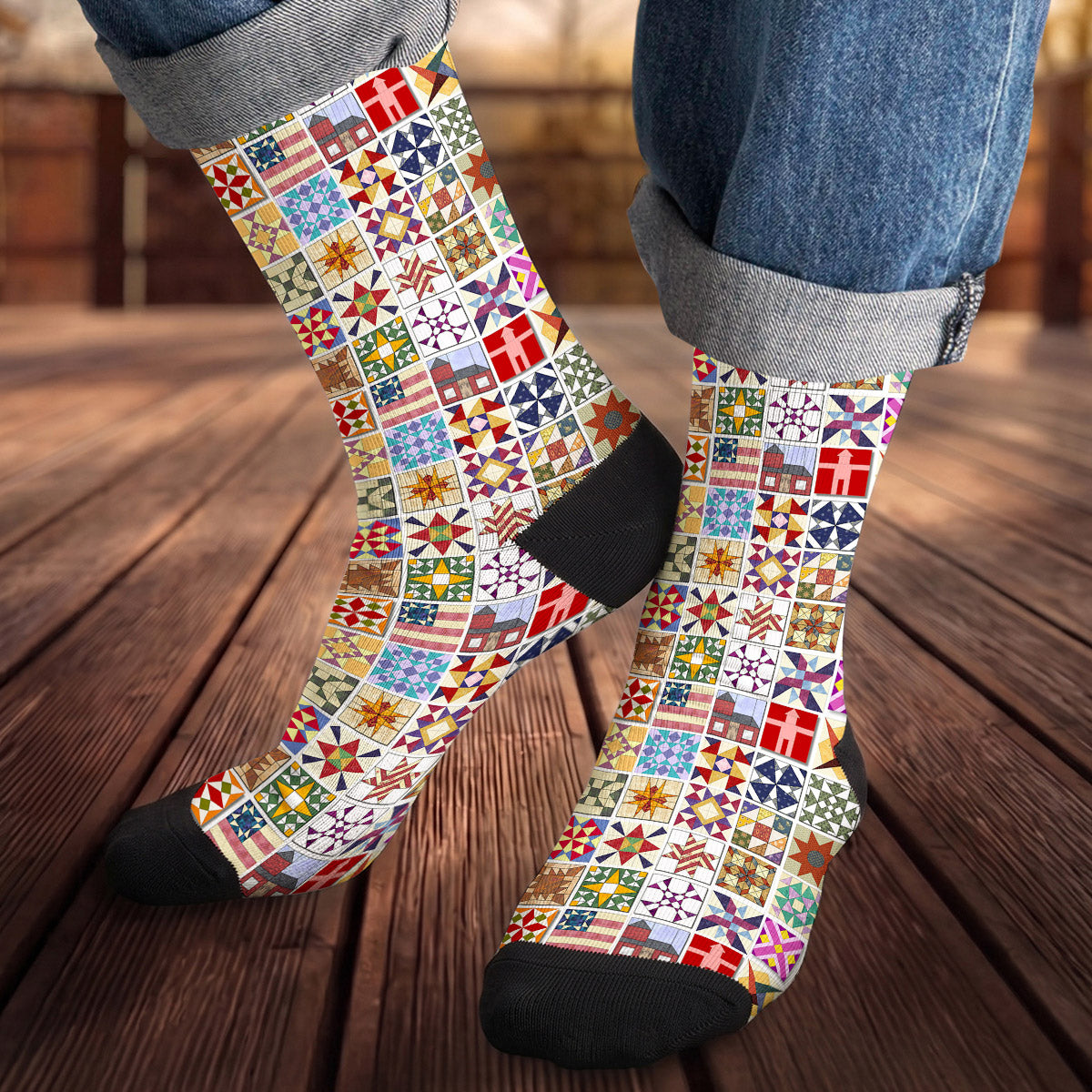 Sewing Lover Crew Socks Quilt Blocks