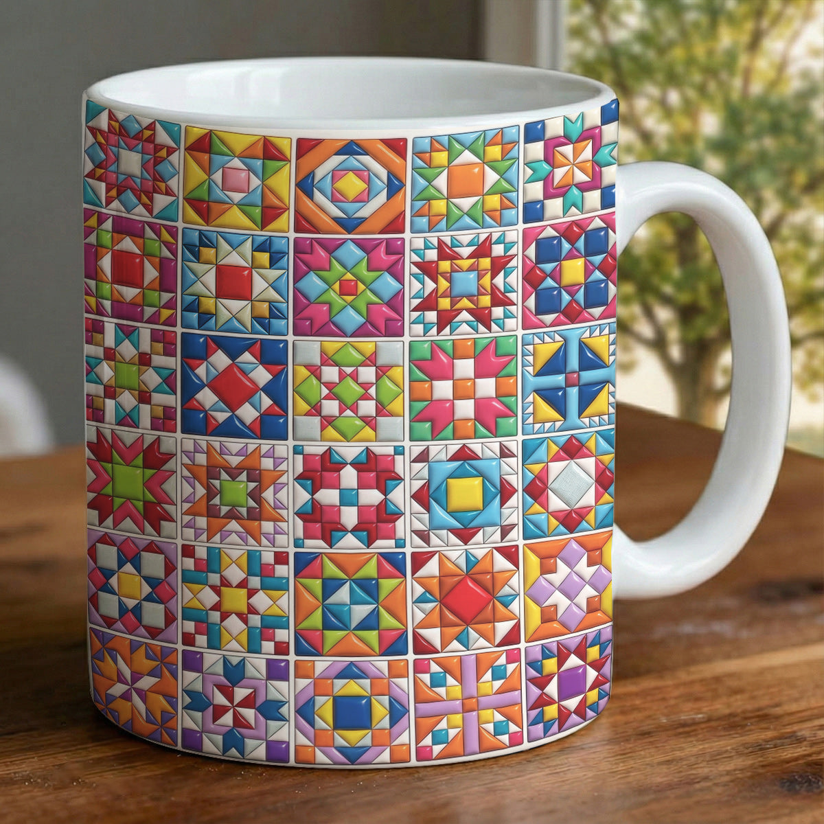 Sewing Lover 11Oz Mug Geometric Quilt Garden