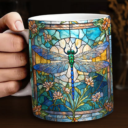 Dragonfly 11 oz Mug Dragonfly Grace In Stained Glass