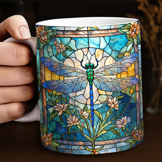 Dragonfly 11 oz Mug Dragonfly Grace In Stained Glass