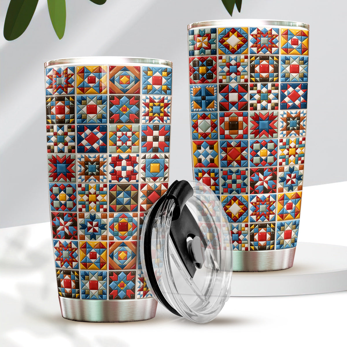 Sewing Lover 20 oz Tumbler Chromatic Quilt Grid