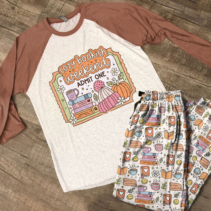 Book Lover Raglan Lounge Pajamas Cozy Bookish Weekend