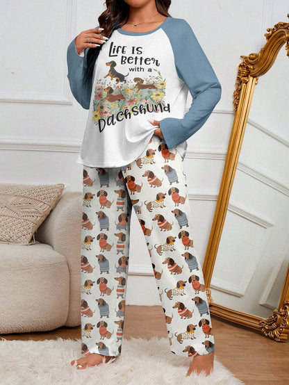 Dachshund Raglan Lounge Pajamas Life's Better With A Dachshund