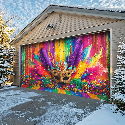 Mardi Gras Garage Door Banner Decoration - Mardi Gras Glow