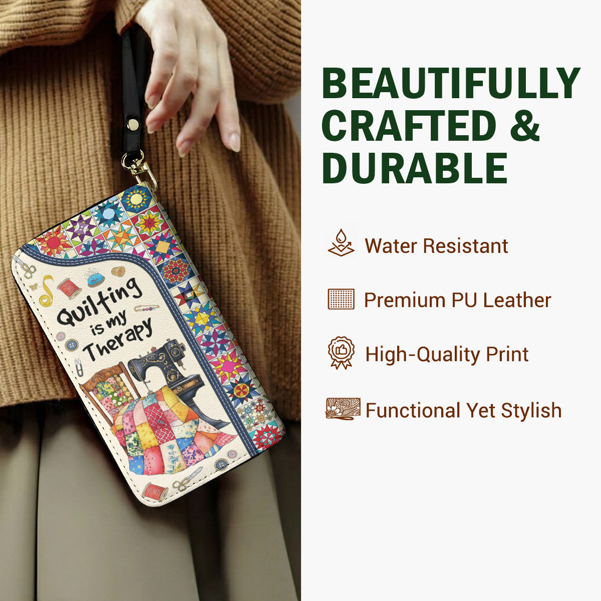 Sewing Lover Leather Wallet Quilting Is My Therapy