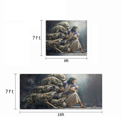 God Garage Door Banner Decoration -  The Shepherd Defender