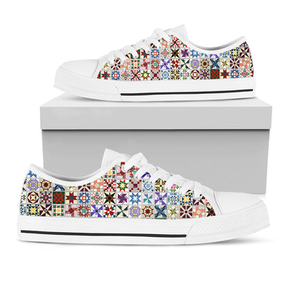 Sewing Lovers Women's Low Top Shoes Classic American Quilt Blocks