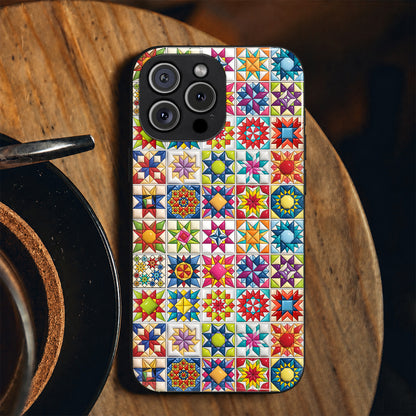 Sewing Lover Phone Case Colorful Super Star Quilt Blocks