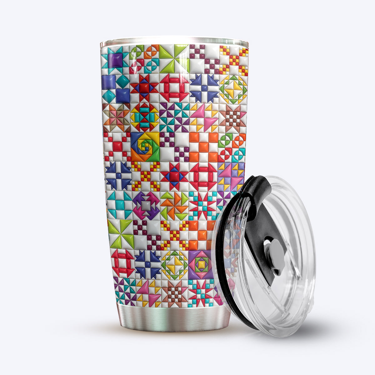 Sewing Lover 20 oz Tumbler Colorful Quilt Blocks