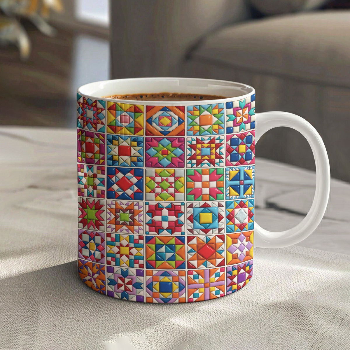 Sewing Lover 11Oz Mug Geometric Quilt Garden